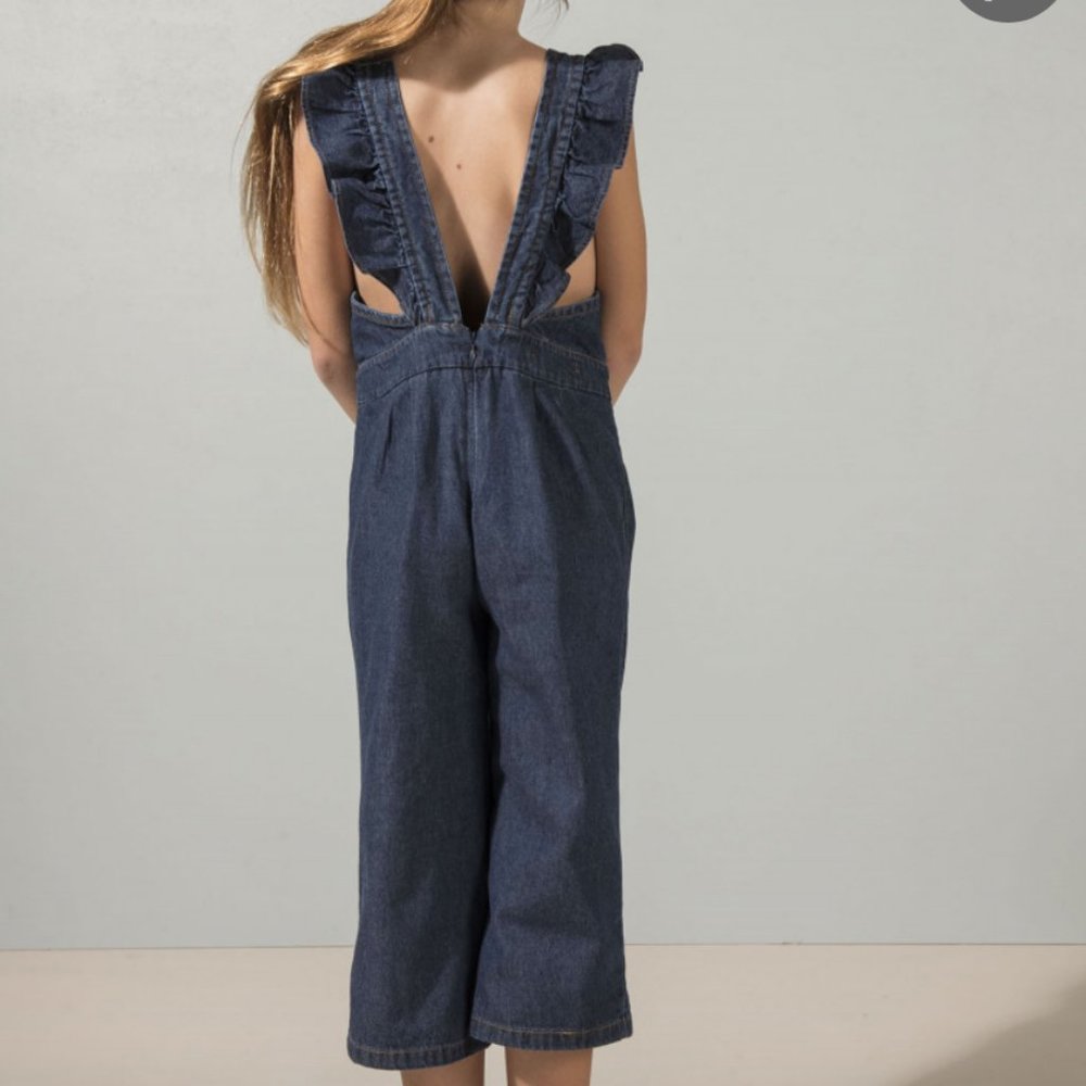 NWT Pioppa Luxury Capri Ruffle Cotton Overalls 8 - Picture 8 of 8
